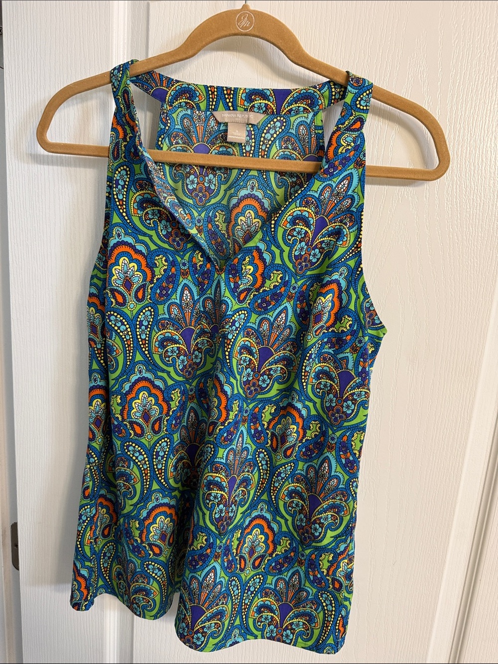 Banana Republic Multicolor Paisley Sleeveless V-Neck Camisole